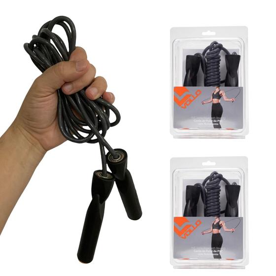 Imagem de Kit 2 Cordas de Pular Com Rolamento Profissional Vollo VLS3118 275cm Em PVC