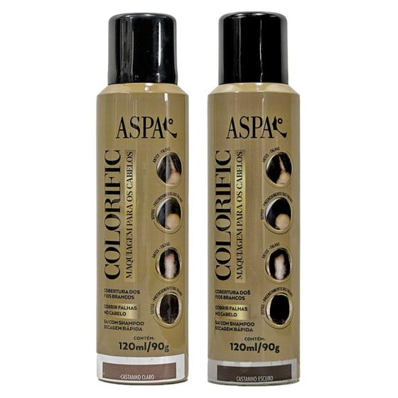 Imagem de Kit 2 Cores Maquiagem Cabelos Retoque Raízes Colorific 120ml