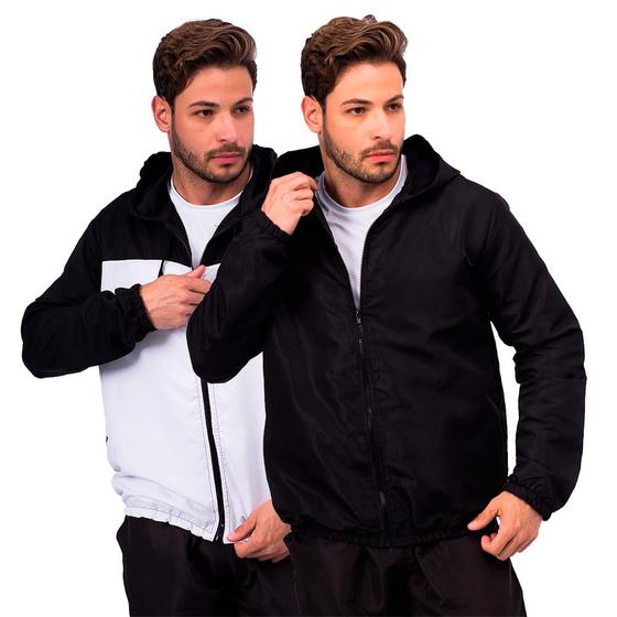 Imagem de Kit 2 Corta Vento Masculino Jaqueta Frio Inverno Capuz Touca