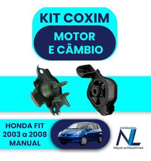 Imagem de Kit 2 Coxim Calco Motor E Câmbio Honda Fit 2003 A 2008 Manua - Shockbras