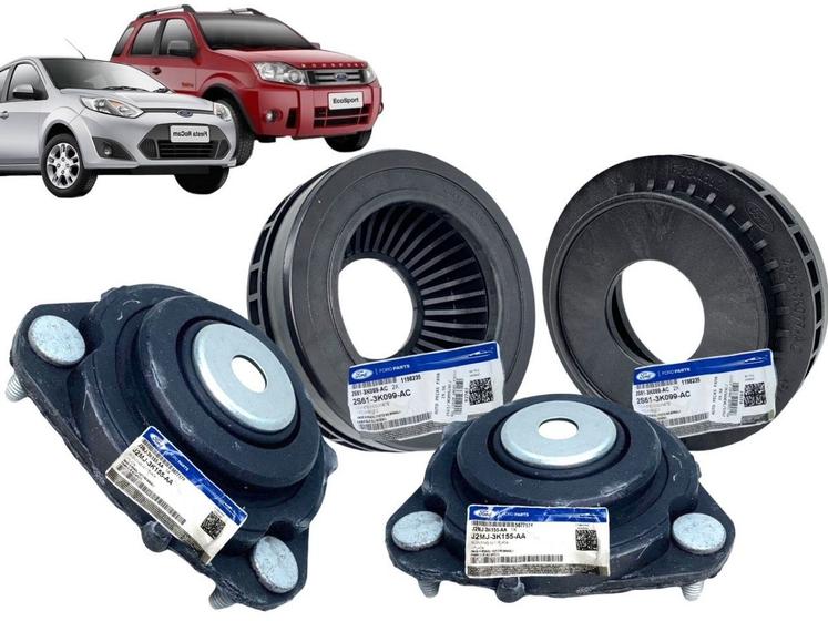 Imagem de Kit 2 Coxim com Rolamento do Amortecedor Dianteiro Fiesta 2003 a 2014 e Ecosport 2003 a 2012