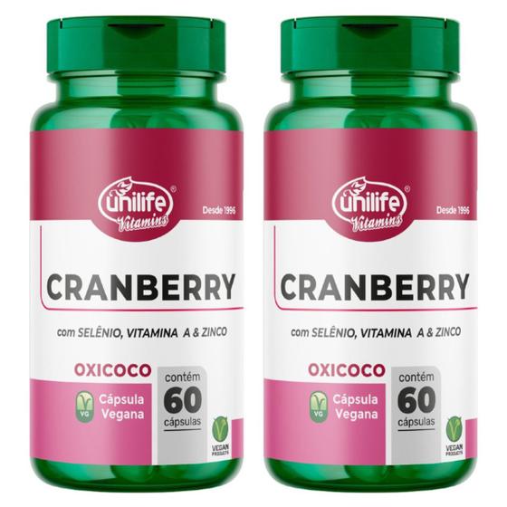 Imagem de Kit 2 Cranberry 500mg 120 Capsulas - Unilife - Com Selênio Vitamina A E Zinco