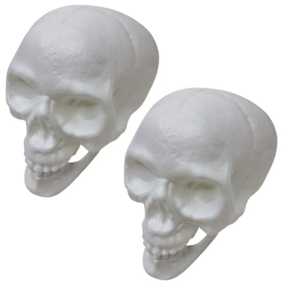 Imagem de Kit 2 Cranio Caveira Esqueleto Decorativo Plastico Halloween