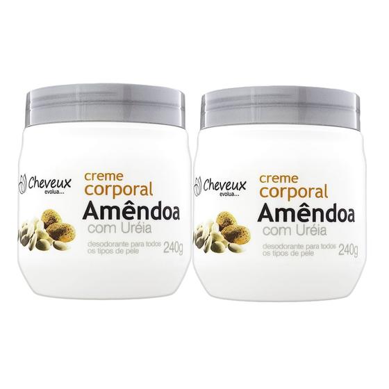 Imagem de Kit 2 Creme para Mãos e Corpo Cheveux Amêndoas com Uréia 240g