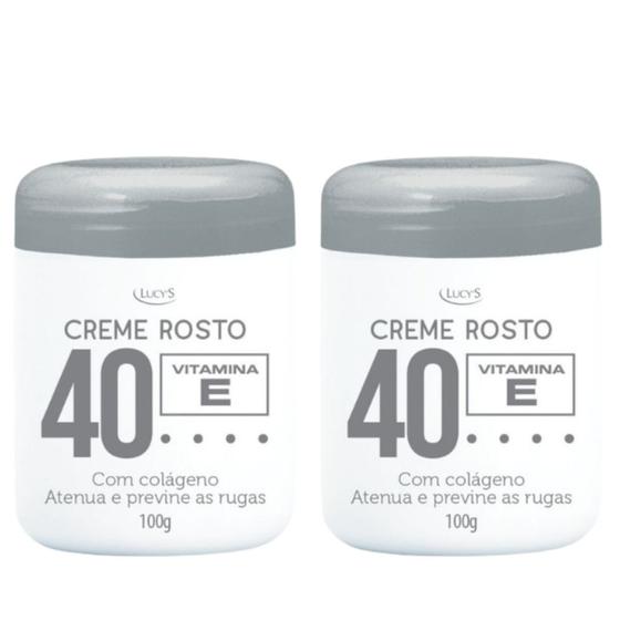 Imagem de Kit 2 Cremes Facial Rosto 40 Para Rugas Skin Care - Antirrugas Antissinais Clareador de Manchas Escuras - Prevenção de R