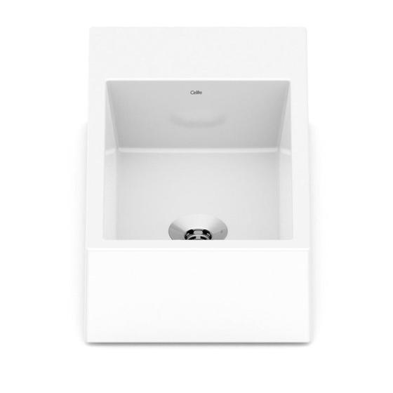 Imagem de Kit 2 Cubas Apoio 44cmx25cm com Mesa Basic Curve1 Celite Branco