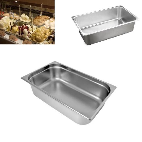 Imagem de Kit 2 Cubas Gastronômica 32,5x17,6cm Aço Inox Gn 1/3x10