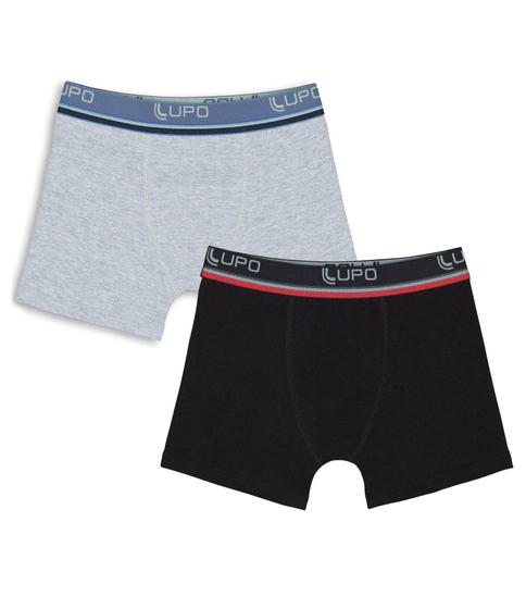 Imagem de Kit 2 Cueca Boxer Infantil Masculino com Elástico no Cós Algodão Box Juvenil Lupo