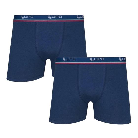 Imagem de Kit 2 Cueca Boxer Plus Size Algodão Com Elastano Lupo - 00653 Tamanho:XXGCor:Marinho2800