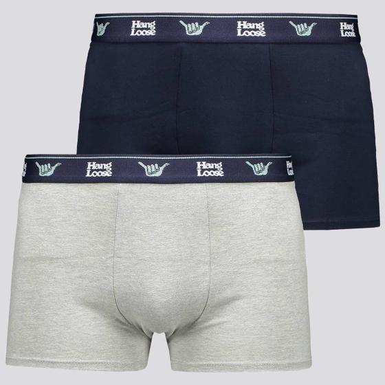 Imagem de Kit 2 Cueca Hang Loose Boxer Cot Azul e Cinza