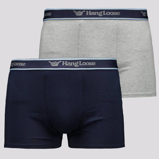 Imagem de Kit 2 Cueca Hang Loose Boxer Cot Marinho e Cinza