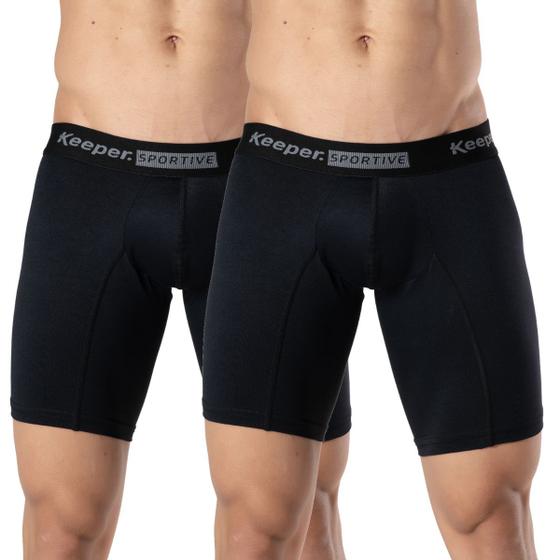 Imagem de Kit 2 cuecas boxer long leg anti assadura comprida corrida treino academia