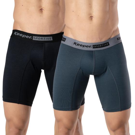 Kit 2 cuecas boxer long leg anti assadura comprida corrida treino academia Menor preço em Kit 2 cuecas boxer long leg anti assadura comprida corrida treino academia