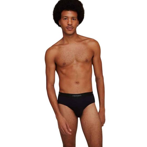 Imagem de Kit 2 Cuecas Hering Slip Com Elástico Algodão Preto e Branco