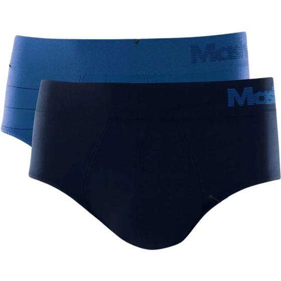 Imagem de Kit 2 Cuecas Masculinas Slip Elástico Microfibra Basic 711.03 Mash Azul