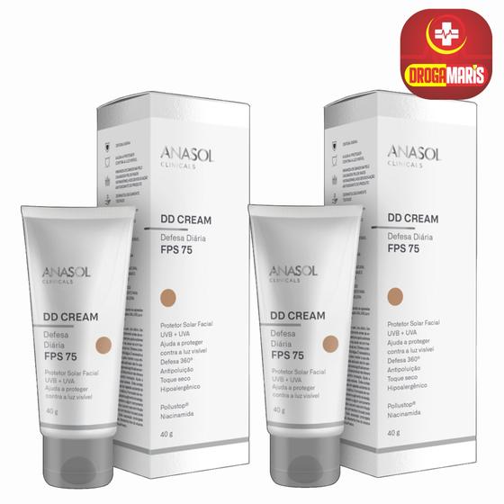 Imagem de kit 2 DD Cream Facial FPS 75 40g Proteção Solas UVA / UVB