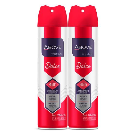 Imagem de Kit 2 Desodorante Antitranspirante Above Women Dolce Vita Aerosol 48h com 150ml
