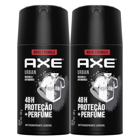 Kit 2 Desodorante Antitranspirante Axe Urban Invisible Anti Manchas Spray Menor preço em Kit 2 Desodorante Antitranspirante Axe Urban Invisible Anti Manchas Spray