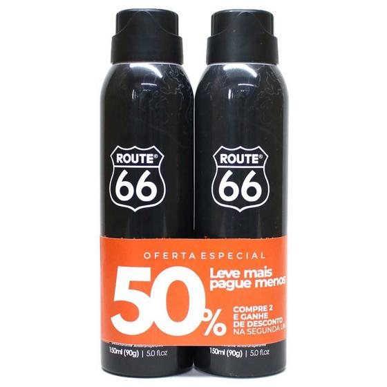 Imagem de Kit 2 Desodorante Antitranspirante Route 66 Invisible 50% OFF 150mL Viking