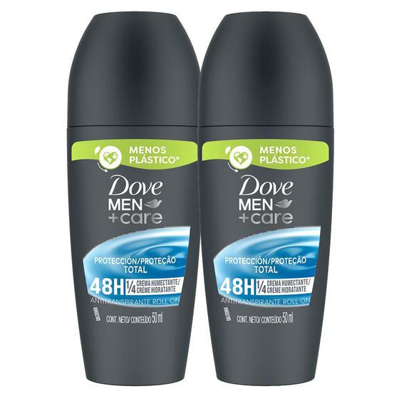 Imagem de Kit 2 Desodorante Dove Men + Care Proteção Total Roll-on Antitranspirante 48h 50ml