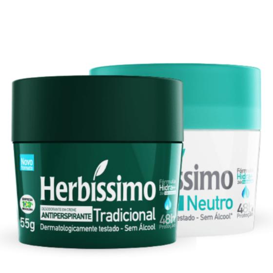 Imagem de Kit 2 Desodorante Neutro e Tradicional Herbíssimo 55G - Dana