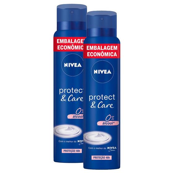 Kit 2 Desodorante Nivea Protect & Care Antitranspirante Aerosol 200ml Menor preço em Kit 2 Desodorante Nivea Protect & Care Antitranspirante Aerosol 200ml