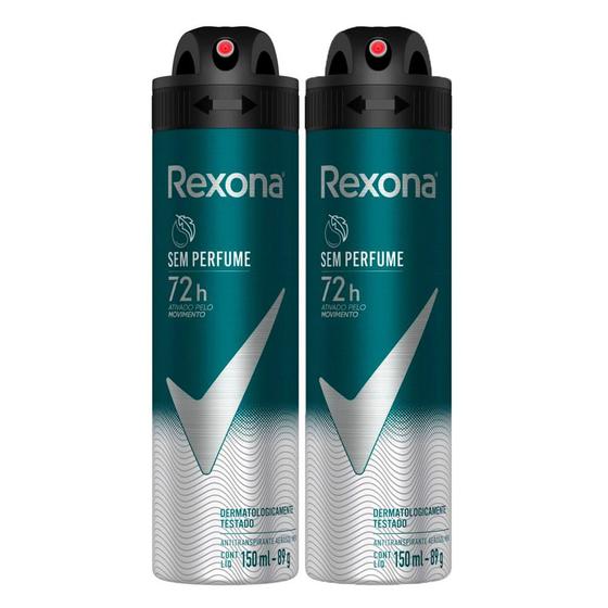 Kit 2 Desodorante Rexona Men Sem Perfume Aerosol Antitranspirante 48h 150ml Menor preço em Kit 2 Desodorante Rexona Men Sem Perfume Aerosol Antitranspirante 48h 150ml