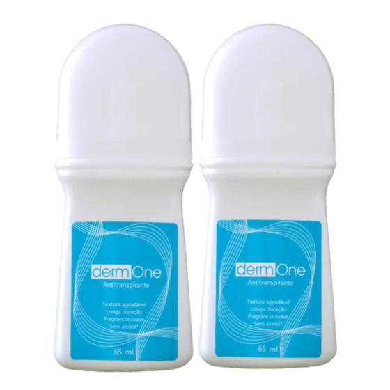 Imagem de Kit 2 Desodorante Roll-on Antitranspirante Derm One 65ml Anti Odor Sem Alcool