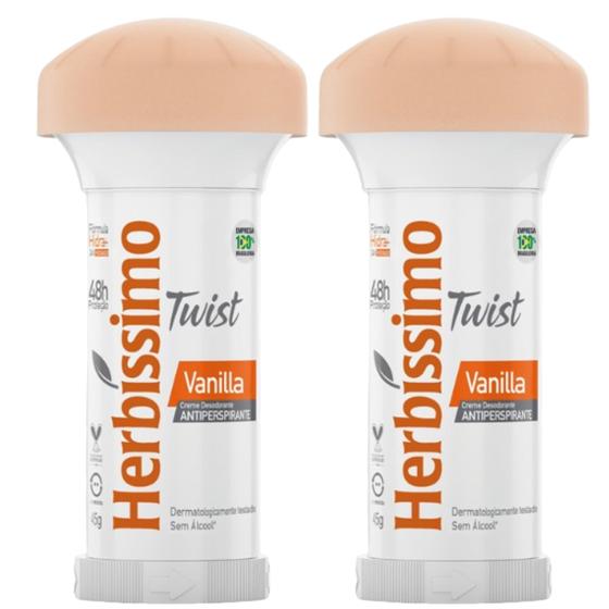 Imagem de Kit 2 Desodorante Twist Creme Vanilla Herbíssimo 45G - Dana