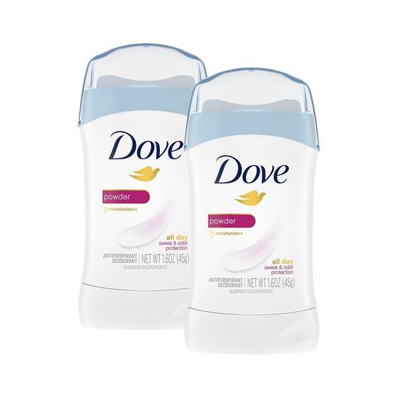 Imagem de Kit 2 Desodorantes Antitranspirantes Stick Dove Powder 45g