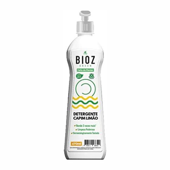 Imagem de Kit 2 Detergente De Capim Limão Biodegradável Bioz 470Ml