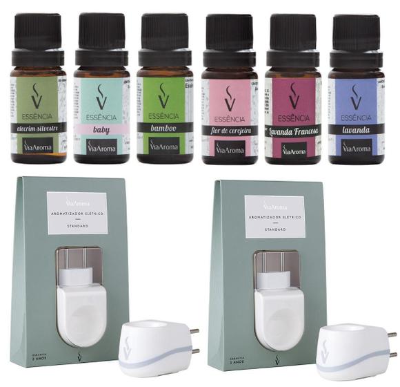 Kit 2 Difusor Elétrico Standard E 6 Essências 10Ml Menor preço em Kit 2 Difusor Elétrico Standard E 6 Essências 10Ml