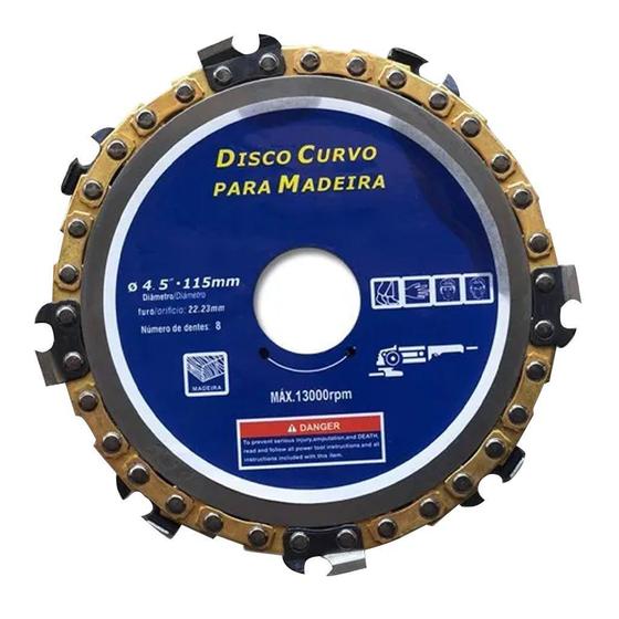 Imagem de Kit 2 Discos Esmerilhadeira Com Corrente Para Madeira 4,5" 115mm