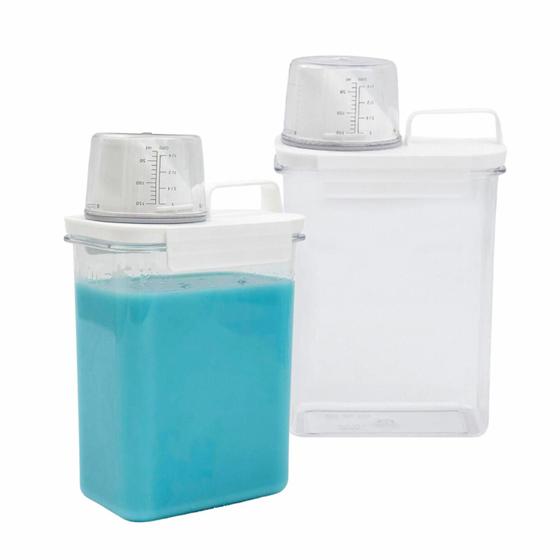 Kit 2 Dispenser Pote Hermético Organizador Lavanderia 1,8L Menor preço em Kit 2 Dispenser Pote Hermético Organizador Lavanderia 1,8L