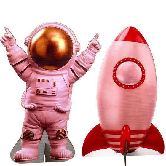 Imagem de Kit 2 Display Astronauta E Foguete 80 Cm Toten Mdf Festa