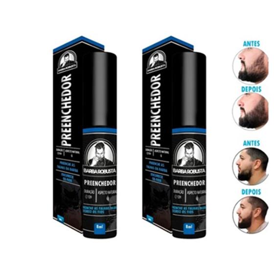 kit 2 (dois) Preenchedor Escurecedor de barba para Falhas 8ml BARBA ...