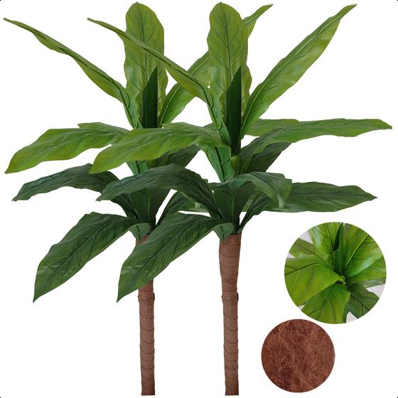 Imagem de Kit 2 Dracena Artificial Variegata Dracaena Sem Vaso Decoração