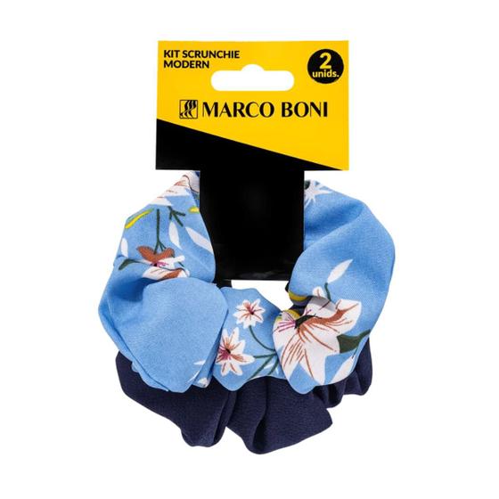 Imagem de Kit 2 Elásticos Cabelo Scrunchie Tecido Moderno Marco Boni