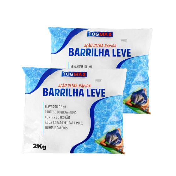 Imagem de Kit 2 Elevador de Ph Para Piscina Togmax Barrilha Leve 2Kg Ação Rápida