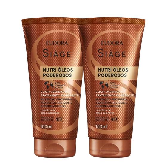 Imagem de Kit 2 Elixir Capilar Tratamento Eudora Siàge Nutri Óleos Poderosos 150ml