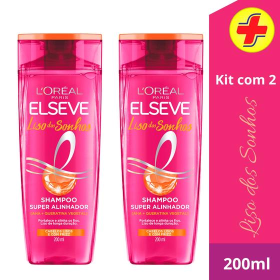 Imagem de kit 2 Elseve Liso Dos Sonhos Super Alinhador 400ml - Loreal - Efeito Botox