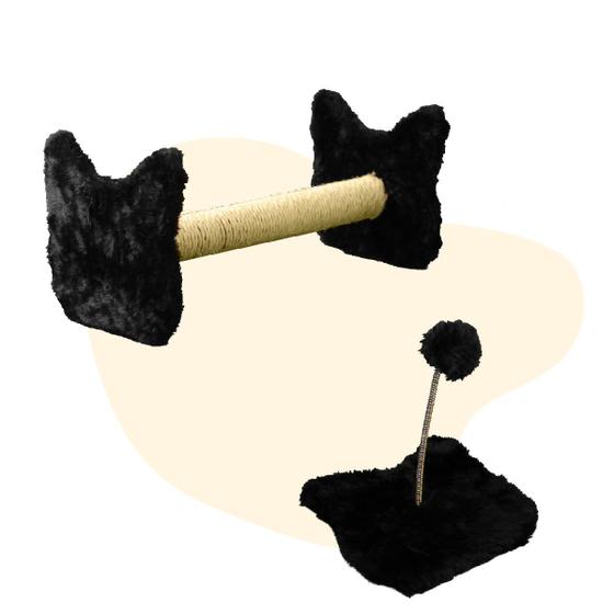 Imagem de KIT 2 Em 1 Arranhador Para Gato Sisal Poste Vertical Cara De Gato Mola Maluca Brinquedo Pets Felinos Domésticos MIUPET