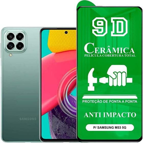 Imagem de Kit 2 em 1 Capa Anti Impactos Transparente  + Película de Cerâmica 9D Samsung Galaxy M53 5g