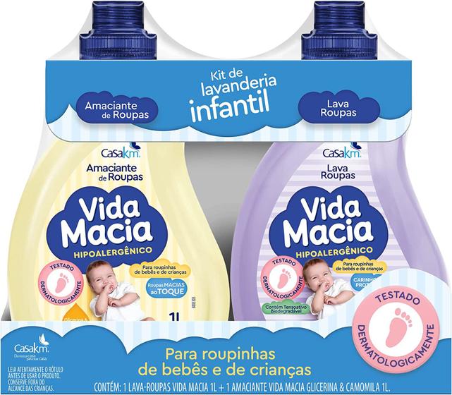 Imagem de Kit 2 em 1 Lava Roupas E Amaciante Glicerina Camomila CasaKm
