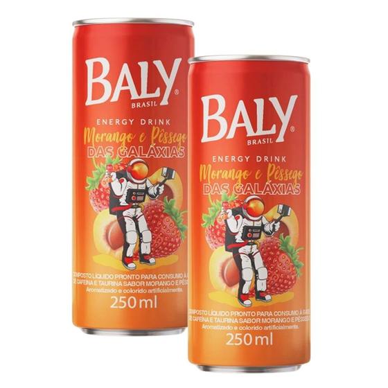 Imagem de Kit 2 Energético Baly Sabor Morango E Pêssego das Galáxias 250ml