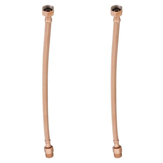 Imagem de Kit 2 Engate Mangueira Flexível Rose Trançado Aço Inox 30Cm