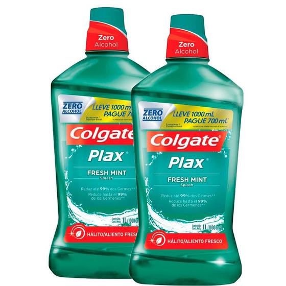 Imagem de Kit 2 Enxaguante Bucal Colgate Plax Fresh Mint Leve 1l Pague 700ml