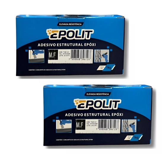 Imagem de Kit 2 Epolit Adesivo Estrutural MF - 1kg