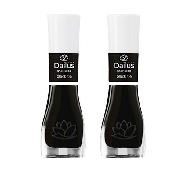 Imagem de Kit 2 Esmalte Dailus Color Cor Black Tie com 8ml