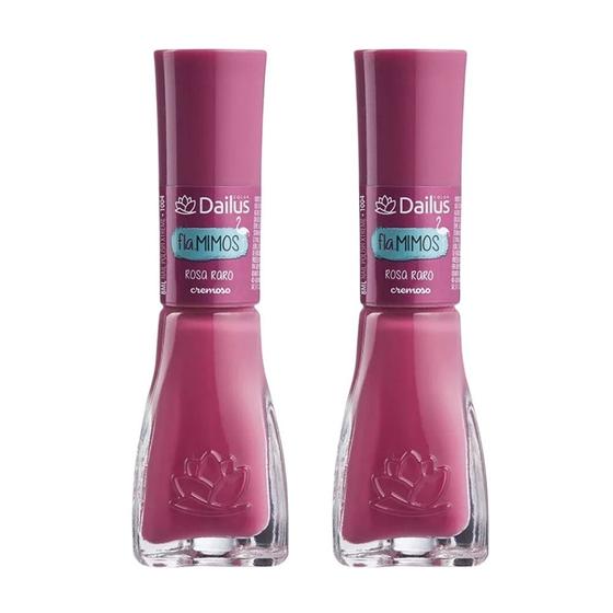 Imagem de Kit 2 Esmalte Dailus Color Fla.Mimos Cor Rosa Raro com 8ml